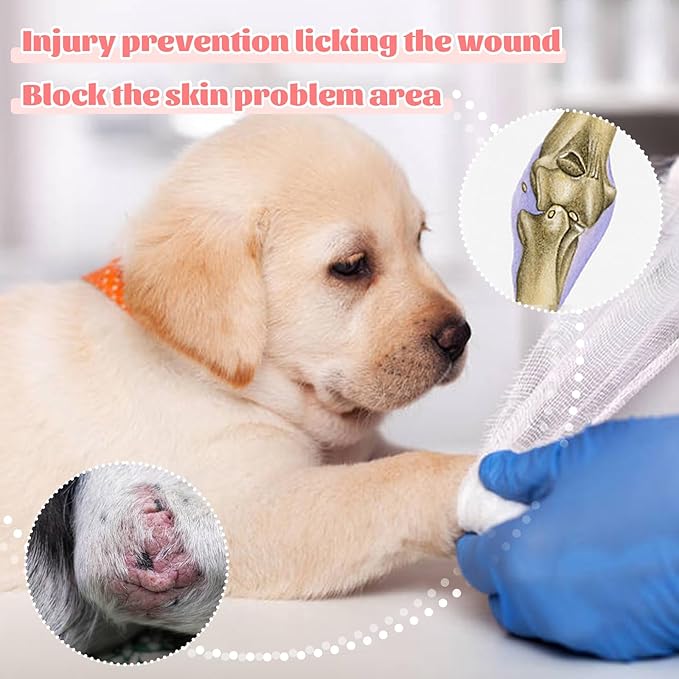 ROZKITCH Dog Leg Sleeve Front Leg Right Left Leg, Pet Prevent Licking Wound Elbow Knee Protector, Dog Recovery Suit Cone Collar Alternative for Sprain ACL CCL Arthritis Joint Care Rabbit L