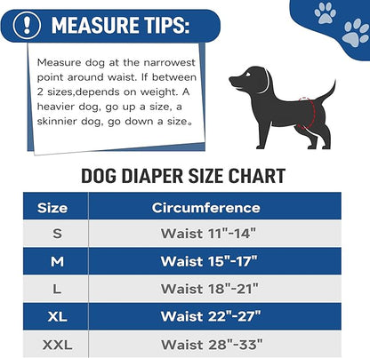 Leekalos Male Dog Diapers, Dog Belly Bands for Male Dogs Wraps Washable Doggie Diapers High Absorbing Dog Belly Bands（5 Pack）