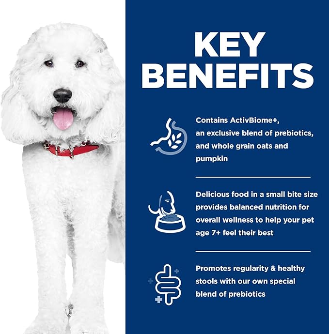 Hill's Science Diet Adult 7+ Perfect Digestion Small Bites Dry Dog Food, Chicken, Whole Oats, & Brown Rice, 12 lb. Bag