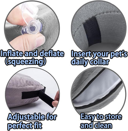 Inflatable Dog Cone Collar After Surgery, Soft Dog Neck Donut Collar, Blow up Donut E-Collar for Small Medium Large Dogs and Cats, Dogs Recovery Cone Alternative