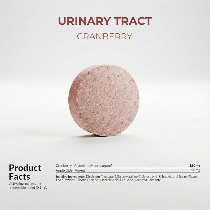 Cranberry Supplement for Dogs – Supports Urinary Tract & Bladder Wellness – Natural Chewable Tablets