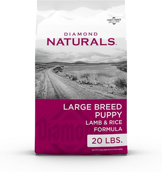 Diamond Naturals Large Breed Dry Puppy Food Real Lamb and Rice Protein, Probiotics, Superfoods, Antioxidants and Other Premium Ingredients to Support Health in Growing Puppies 20lb