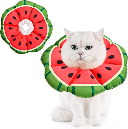 Avont Cat Cone Collar Soft, Adjustable Recovery E Collar Alternative for Cats Kittens Puppies, Elizabethan Neck Cone of Shame to Prevent Licking Biting After Surgery Protect Wounds -Melon(L)