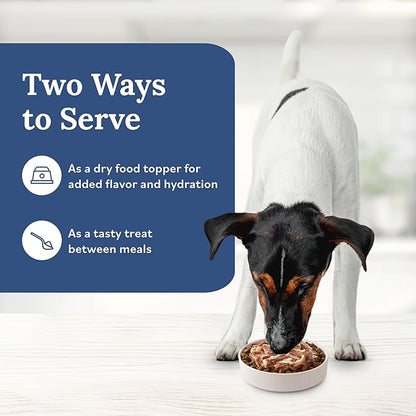 Blue Buffalo Tender Shreds Beef & Chicken Toppers in Savory Broth, Natural Dog Food Complement, Beef, 2.5-oz. Pouch, 24-Count