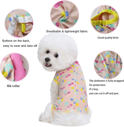 2 Packs Pet Dog Recovery Onesie Suit for Dogs Cats After Surgery,Dog Abdominal Wounds Bandages Cone E-Collar Alternative. (Pink, XXL)