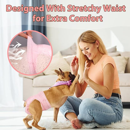 Ambreview Disposable Dog Diapers Female, Just Pull It Up, Doggie Diapers for Female Dogs, Strong Absorbency | Leak Proof, for Dogs in Heat | Elderly | Disabled, M 10 PCS