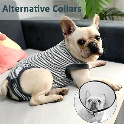 Dog Recovery Suit, Large Dog Surgical Neuter Suit, Surgery Recovery Shirts for Male Neuter, Puppy Spay Bodysuit Female, Anti Licking Breathable Sleeveless Onesie, Gray, L