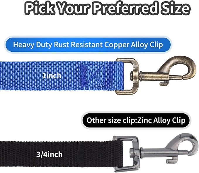 HIKISS Long Dog Leash Obedience Recall Training Agility Lead with Thickening Material for Large Dog - 15ft 20ft 30ft 50ft 100ft Training Leash (Black 50ft)