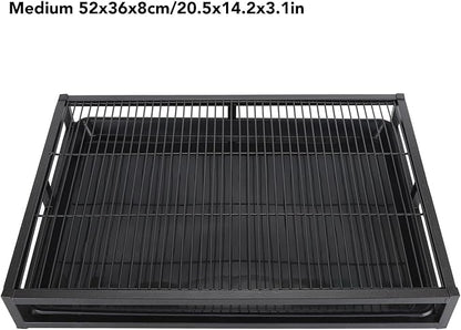 Zerodis Dog Cleaning Grooming Supplies Dog Training Toilet Reusable Iron Tray Indoor Outdoor Puppy Litter Box Potty Trainer for Toilet Training Protecting Floors (Medium)