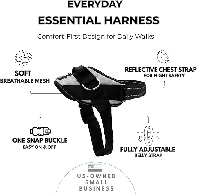 ShawnCo Essential Dog Harness, No-Pull Pet Vest with 3 Leash Clips, No Choke, Reflective, Adjustable and Padded, for Easy Walking and Training for Small, Medium and Large Dogs (Arctic Camo, XL)