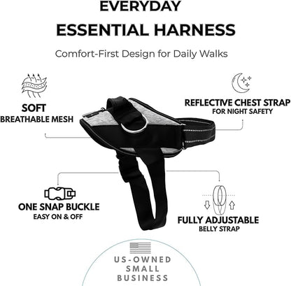ShawnCo Essential Dog Harness, No-Pull Pet Vest with 3 Leash Clips, No Choke, Reflective, Adjustable and Padded, for Easy Walking and Training for Small, Medium and Large Dogs (Arctic Camo, S)