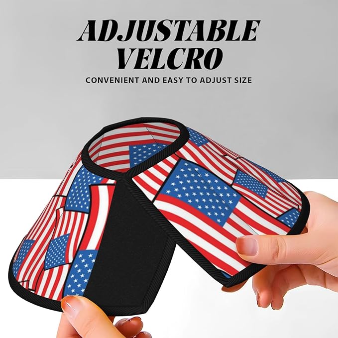 Soft Dog Cone Collar Novelty American Flag, Flexible Recovery Collar for Dogs After Surgery, Adjustable for Large/Medium/Small Dogs and Cats, Comfortable Elizabethan Collar