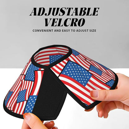 Soft Dog Cone Collar Novelty American Flag, Flexible Recovery Collar for Dogs After Surgery, Adjustable for Large/Medium/Small Dogs and Cats, Comfortable Elizabethan Collar