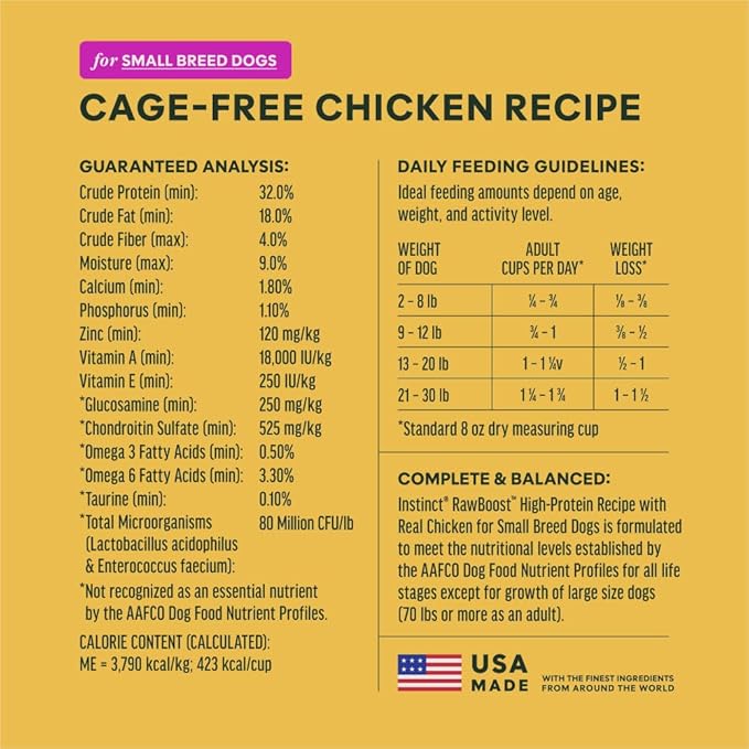 Instinct RawBoost Small Breed, Natural Dry Dog Food with FreshDried Raw, High Protein, Grain-Free Recipe - Real Chicken, 10 lb. Bag