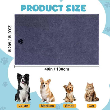 WOUSEDO Microfiber Dog Towels for Drying Dogs,40'' X 23.6'', Super Absorbent and Soft Pet Grooming Towel, Perfect Shower & Bath Supplies for Dogs(6-Pack Grey)