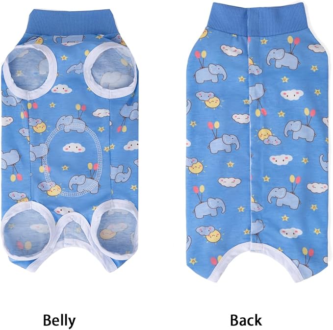2 Packs Pet Dog Recovery Onesie Suit for Dogs Cats After Surgery,Dog Abdominal Wounds Bandages Cone E-Collar Alternative. (Blue, XL)