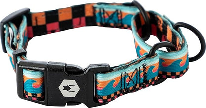 Wolfgang Heavy Duty Martingale Dog Collar with Quick Release Nylon Buckle for Walking & Training, BuenaOnda Print, Large