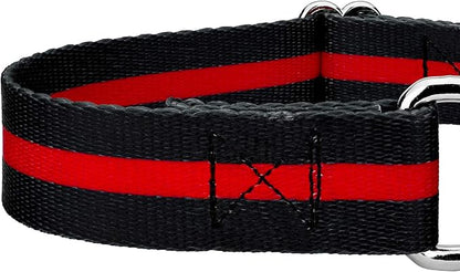 Country Brook Petz - Thin Red Line Martingale Dog Collar and Leash - Camouflage Collection Featuring Rugged Designs (5/8 Inch, Small)
