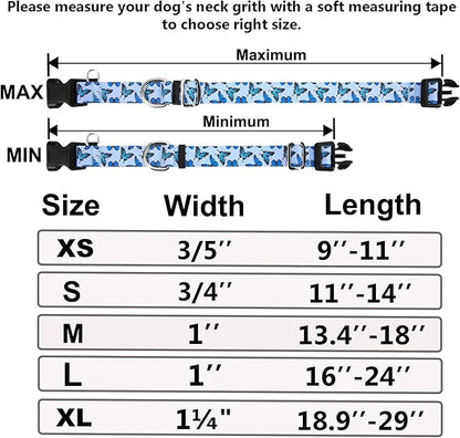 Martingale Collar for Dogs with Buckle Nylon Slip No Pull Training Dog Collars (Blue Butterfly, XSmall)