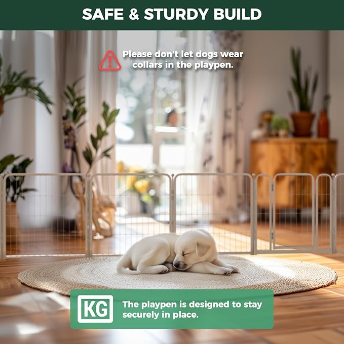 FXW Homeplus Unleashed Indoor Dog Playpen - Stress-Free and Safe Play, Heavy Duty 24 Inch 12 Panels with Connectors (Pack of 2) for Puppy and Small Dogs, White│Patented