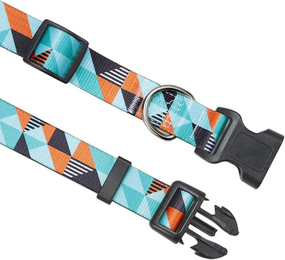 Mihqy Dog Collar with Bohemia Floral Tribal Geometric Patterns - Soft Ethnic Style Collar Adjustable for Small Medium Large Dogs (Geometry,XS)