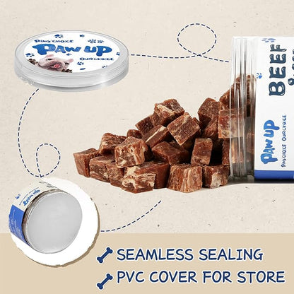 PAWUP Dog Treats Training Rewards, Beef Cod Cubes, 1% Taurine Added, 12.5 oz, Rawhide Free, Grain Free, Low Fat Dog Training Rewards and Snacks, No Additives