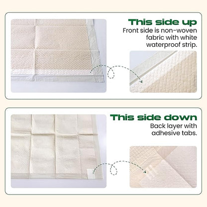 Puppy Pads 50 Count 30"x36" Pee Pads for Dogs Deodorizing Leakproof Quick Drying Dog Pee Pads Super Absorbent Disposable Bamboo Training Pads with Adhesive Tabs