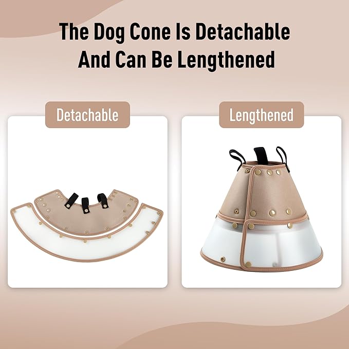 Soft E-Collar for Dogs and Cats, Adjustable Post-Surgery Collar, Tan XLarge