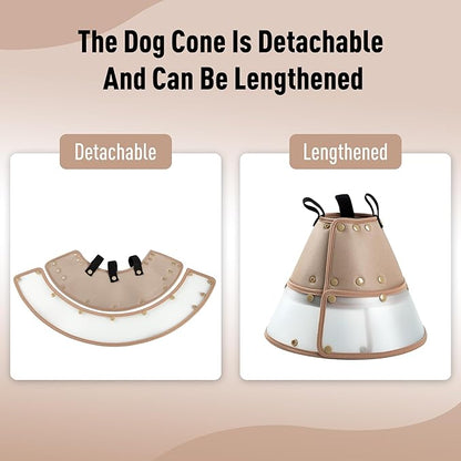Soft E-Collar for Dogs and Cats, Adjustable Post-Surgery Collar, Tan XLarge