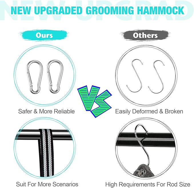 ATESON Dog Grooming Hammock - Upgrade Pet Grooming Harness for Nail Trimming (L 50lb), Dog Sling for Nail Clipping, Dog Hanging Holder Hanger for Cutting Nail with Nail Clippers
