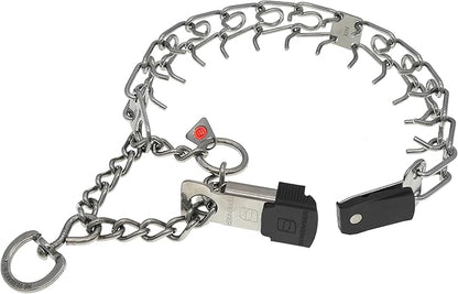 Herm Sprenger Stainless Steel Dog Collar with Short Links and Quick Release ClicLock Buckle Made in Germany (Stainless Steel, 20in x 3.0mm (Neck Size up to 16-17in))
