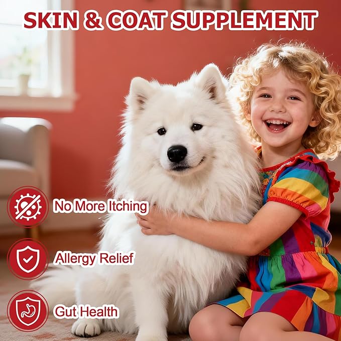 Dog Allergy Chew 200 - Piece Tablets: Probiotics - Powered Relief for Itchy Skin, Ears & Yeast Issues. Get to The Root, Ensure Comfort, Care for The Health of Your Beloved Dog (50)
