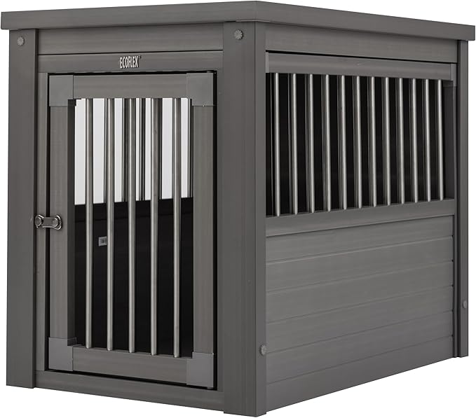 New Age Pet ecoFLEX Pet Crate/End Table, Small, Grey, Model:EHHC405S