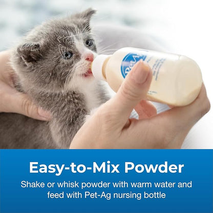 PetAg KMR Kitten Milk Replacer Powder - 12 oz - Powdered Kitten Formula with Prebiotics, Probiotics & Vitamins for Kittens Newborn to Six Weeks Old- Easy to Digest