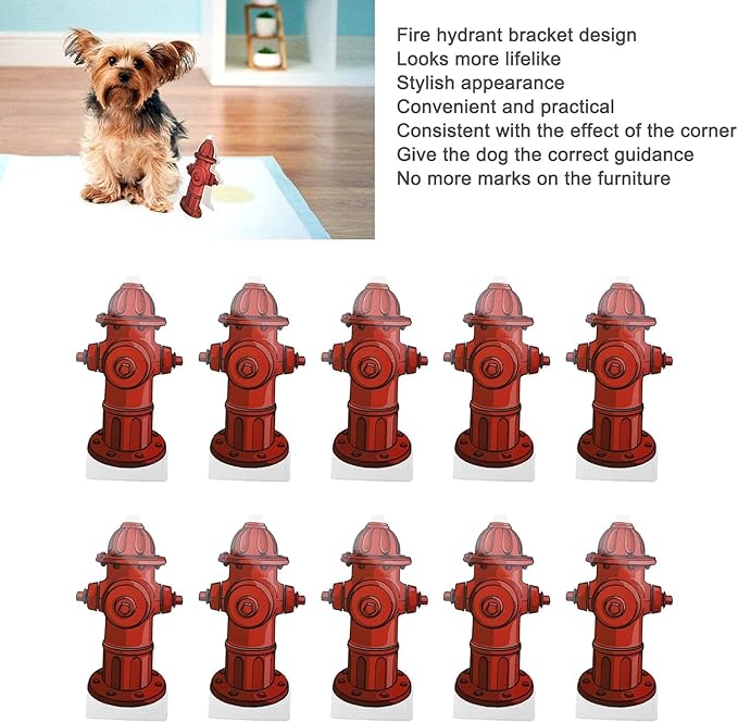 Dog Pee Pad,10Pcs Dog Pee Pad Trainer Paper Fire Hydrant Shaped Pet Diaper Pad Pet Potty for Dog Puppy