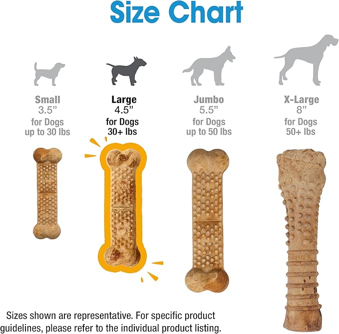 Nylabone Nubz Natural Edible Chew Treats for Dogs, Made in USA, Chicken Flavor, Large - Up to 50 lbs. (40 Count)