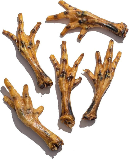 Jack&Pup Dried Chicken Feet Dog Treats | 100% Natural, Fully Digestible, Dehydrated Chicken Feet for Dogs High Protein, Joint Support (75 Pack) Economical Alternative to Duck Foot and Pig Ears