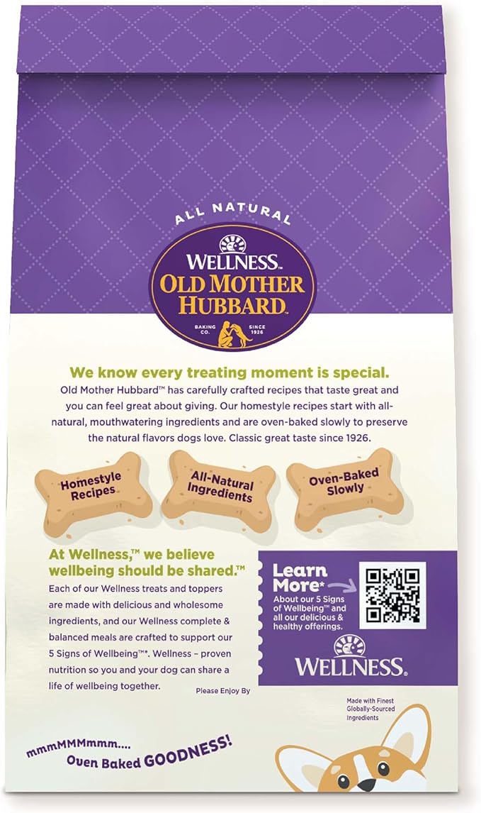 Old Mother Hubbard Wellness Just Vegg'n Dog Biscuits, Natural, Training Treats, Sweat Potato, Oats, Apples & Carrots Flavor, Mini Size, (20 Ounce Bag) (Pack of 2)