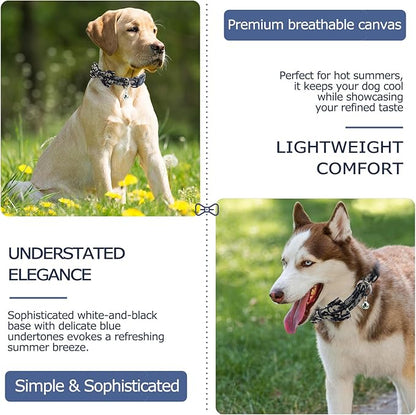 Bowtie Collars for Medium Dogs, Elegant Dog Bow Tie Collars, Dog Collars with Bowtie Adjustable 13.8"-17.7", Black, M