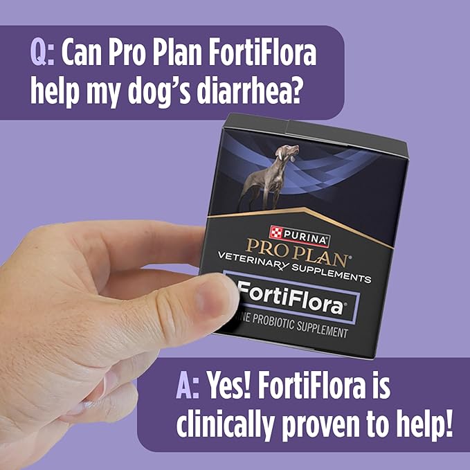 Purina Pro Plan Veterinary Supplements FortiFlora Daily Probiotics for Dogs, Helps Digestive Gut Health and Diarrhea - 30 ct. Box