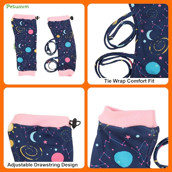 PetWarm Dog Recovery Sleeve 4pcs Set, Dog Leg Sleeve, Ideal for Comfort and Support During Pet Recovery, Suitable for Active or Support Recoverying Pet Use, Pink, S