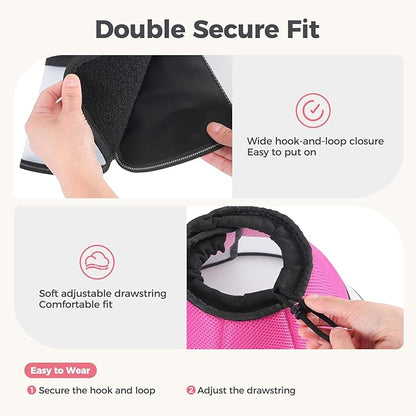 Avont Dog Cone Collar After Surgery, Alternative Adjustable Elizabeth Cone for Medium Large Dogs, Comfy Breathable Pet Recovery Collar to Stop Licking -Pink(M)