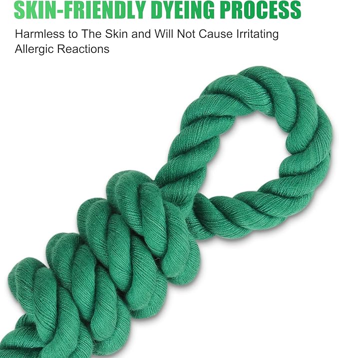Dog Leash 5 FT Handmade Braided Cotton Rope Leashes for Small Medium and Large Dogs, New Golden Heavy Duty Metal Clasp, Dark Green