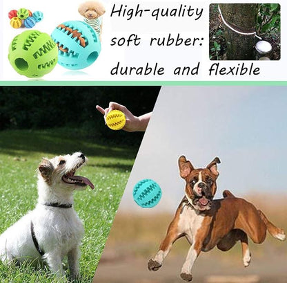 Sunglow 2 Pack Dog Toy Ball - Nontoxic Bite Resistant Teething Toys for Small/Medium/Large Dog and Puppy Cat, Dog Pet Food Treat Feeder Chew Tooth Cleaning Exercise Game IQ Training