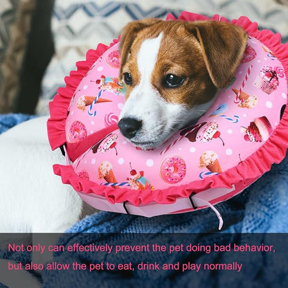 CuteBone Inflatable Dog Collar Alternative for Large Dogs After Surgery-Double Adjustable Neck Range P23SO00102XL