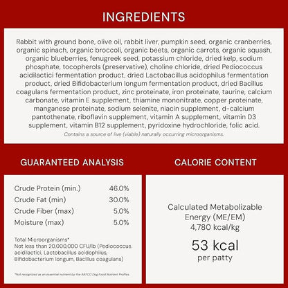 Stella & Chewy's Freeze-Dried Raw Dinner Patties - Absolutely Rabbit Recipe - High Protein Grain-Free Puppy & Dog Food - Perfect for Picky Eaters - 25 oz (Pack of 2)