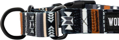 Wolfgang Heavy Duty Martingale Dog Collar with Quick Release Nylon Buckle for Walking & Training, NewMoon Print, Large