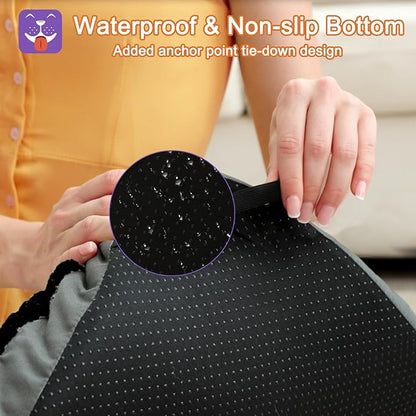 POCBLUE Washable Dog Beds for Crate, Small Plush Pet Mat for Cages, Anti-Slip Crate Pad for Outdoor/Indoor/Car Use, Comfy & Soft Kennel Pad for Dogs and Cats Up to 25 lbs, 23"x17", Black