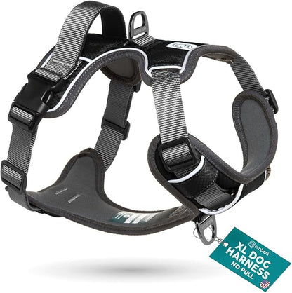 Embark Adventure XL Dog Harness No-Pull for Extra Large Dogs – Reflective, Military-Grade Nylon, Dual Leash Clips, Gel-Lined Handle, Soft & Padded