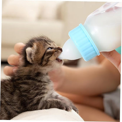 Kisangel 120ml PET Nursing Bottle Set for Cats and Dogs Adjustable PET Feeder Scale Includes Feeding Bottle for Kittens and Puppies